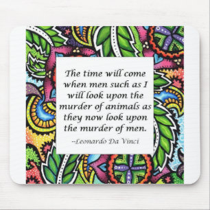 Leonardo Da Vinci vegetarian quote Mouse Mat
