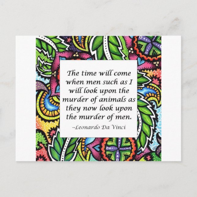 Leonardo Da Vinci vegetarian quote Postcard (Front)
