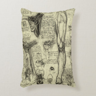 Leonardo da Vinci Vintage Human Anatomy Larynx Leg Decorative Cushion