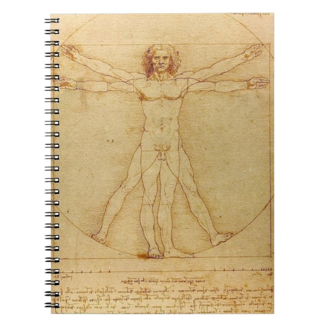 Leonardo Da Vinci Vitruvian Man Anatomy Notebook (Front)