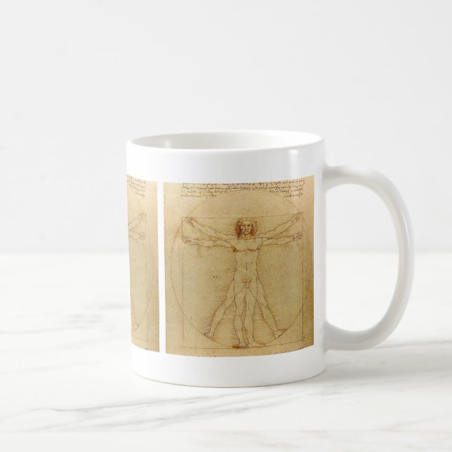Leonardo da Vinci , Vitruvian Man Coffee Mug (Right)