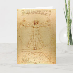 Leonardo Da Vinci, Vitruvian Man, Golden Ratio Card