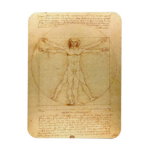 Leonardo Da Vinci, Vitruvian Man, Golden Ratio Magnet