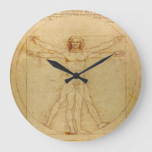 Leonardo da Vinci , Vitruvian Man Large Clock