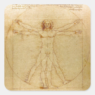 Leonardo da Vinci , Vitruvian Man Square Sticker