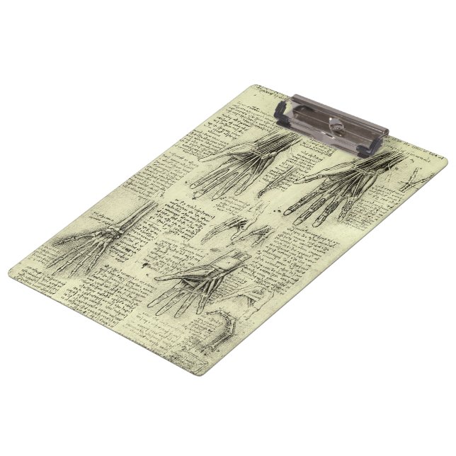 Leonardo da Vinci's Anatomy of the Human Hand Clipboard (Angled)