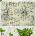 Leonardo da Vinci's Anatomy of the Human Hand Tea Towel<br><div class="desc">Several views of the anatomy of a human hand (c. 1510) by Leonardo da Vinci (1452-1519). A vintage Renaissance Era fine art science painting featuring several views of the internal workings of a human hand. A drawing including the bones, skeleton, muscles and tendons. Great design for someone in the medical...</div>