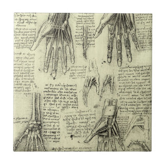 Leonardo da Vinci's Anatomy of the Human Hand Tile