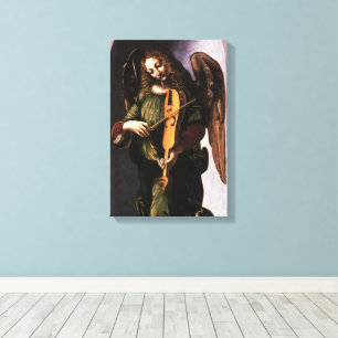 Leonardo da Vinci's Angel in Green with a Vielle Canvas Print