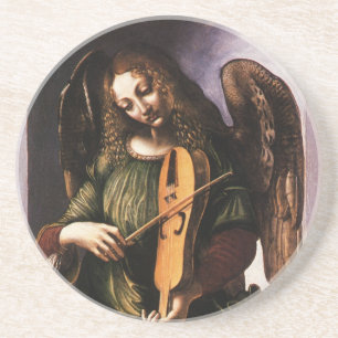 Leonardo da Vinci's Angel in Green with a Vielle Coaster