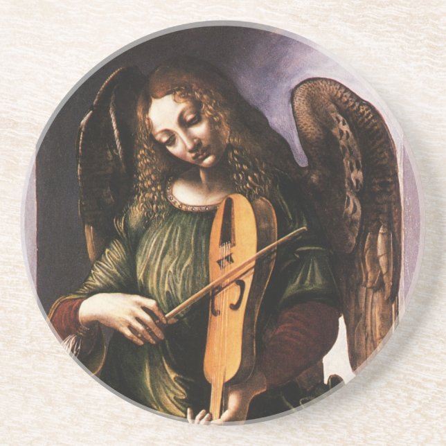 Leonardo da Vinci's Angel in Green with a Vielle Coaster (Front)