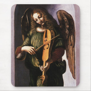 Leonardo da Vinci's Angel in Green with a Vielle Mouse Mat