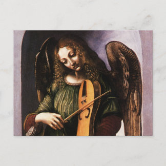 Leonardo da Vinci's Angel in Green with a Vielle Postcard