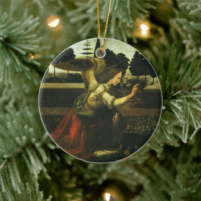 Leonardo da Vinci's Annunciation of the Lord Ceramic Tree Decoration (Tree)