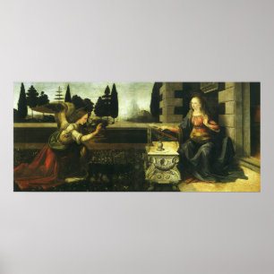 Leonardo da Vinci's Annunciation of the Lord Poster
