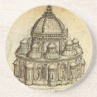 Leonardo da Vinci's Architectural Cathedral Study Coaster