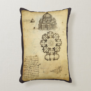 Leonardo da Vinci's Architectural Cathedral Study Decorative Cushion