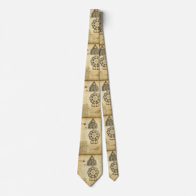 Leonardo da Vinci's Architectural Cathedral Study Tie (Front)