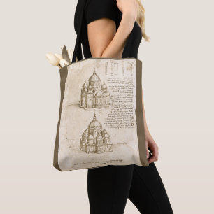 Leonardo da Vinci's Architectural Cathedral Study Tote Bag