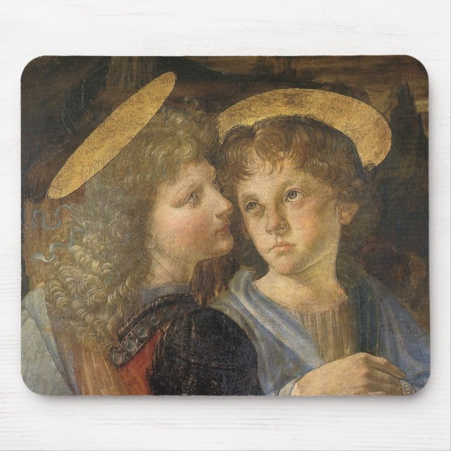 Leonardo da Vinci's Baptism of Christ Angels Mouse Mat (Front)