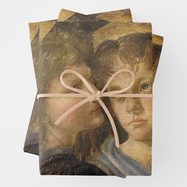Leonardo da Vinci's Baptism of Christ Angels Wrapping Paper Sheet (In situ)