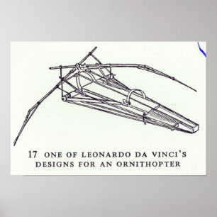 Leonardo da Vinci's designs for an Ornithopter Poster