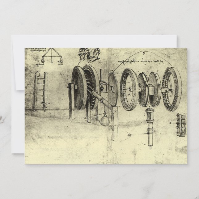 Leonardo da Vinci's Engineering Sketch of a Wheel (Front)