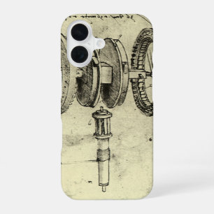 Leonardo da Vinci's Engineering Sketch of a Wheel iPhone 16 Case