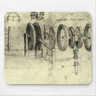 Leonardo da Vinci's Engineering Sketch of a Wheel Mouse Mat