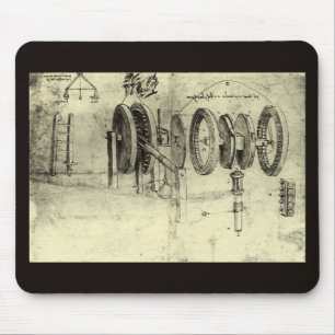 Leonardo da Vinci's Engineering Sketch of a Wheel Mouse Mat