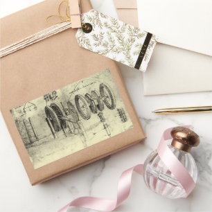 Leonardo da Vinci's Engineering Sketch of a Wheel Rectangular Sticker