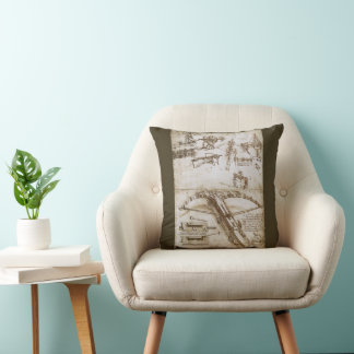 Leonardo da Vinci's Giant Crossbow Weapon Sketch Cushion