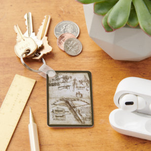 Leonardo da Vinci's Giant Crossbow Weapon Sketch Key Ring