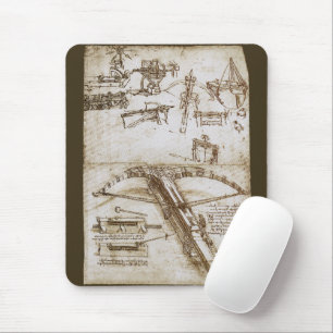 Leonardo da Vinci's Giant Crossbow Weapon Sketch Mouse Mat