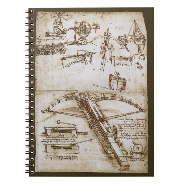 Leonardo da Vinci's Giant Crossbow Weapon Sketch Notebook (Front)
