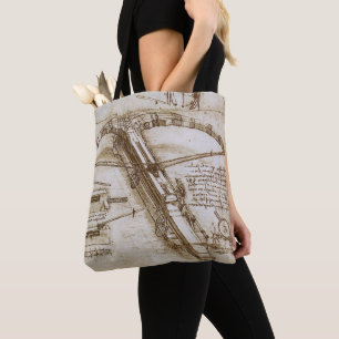 Leonardo da Vinci's Giant Crossbow Weapon Sketch Tote Bag
