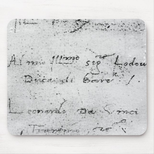 Leonardo da Vinci's handwriting Mouse Mat (Front)