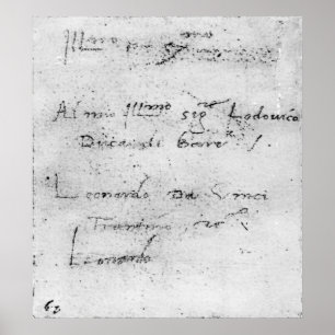Leonardo da Vinci's handwriting Poster