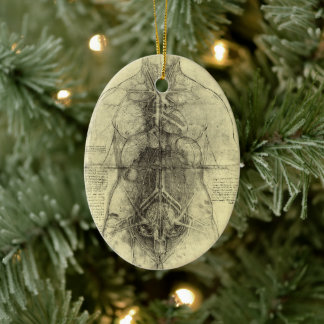 Leonardo da Vinci's Human Anatomy, Female Torso Ceramic Tree Decoration