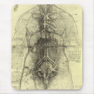 Leonardo da Vinci's Human Anatomy, Female Torso Mouse Mat
