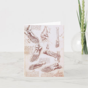 Leonardo da Vinci's Human Anatomy Foot Bones Card