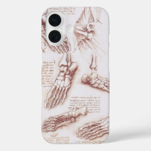 Leonardo da Vinci's Human Anatomy Foot Bones iPhone 16 Case