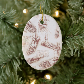 Leonardo da Vinci's Human Anatomy Foot Bones Ceramic Tree Decoration