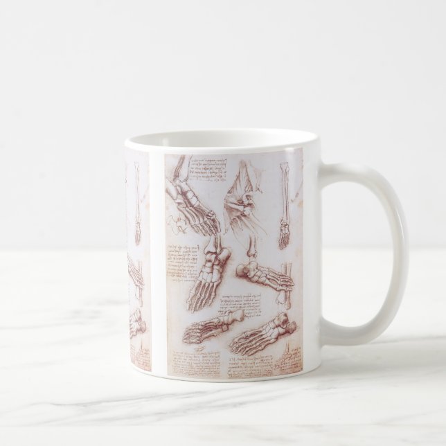 Leonardo da Vinci's Human Anatomy Foot Bones Coffee Mug (Right)