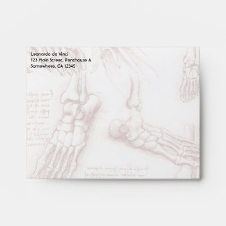 Leonardo da Vinci's Human Anatomy Foot Bones Envelopes