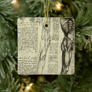 Leonardo da Vinci's Human Anatomy Male Muscles Ceramic Tree Decoration