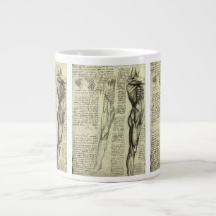 Leonardo da Vinci's Human Anatomy Male Muscles Large Coffee Mug