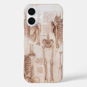 Leonardo da Vinci's Human Anatomy Skeleton Bones iPhone 16 Case