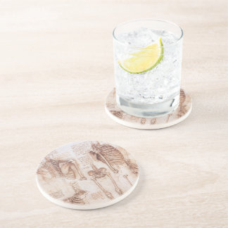 Leonardo da Vinci's Human Anatomy Skeleton Bones Coaster