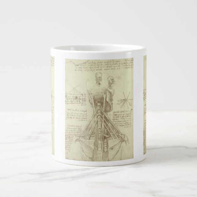 Leonardo da Vinci's Human Anatomy Spinal Column Large Coffee Mug (Front)